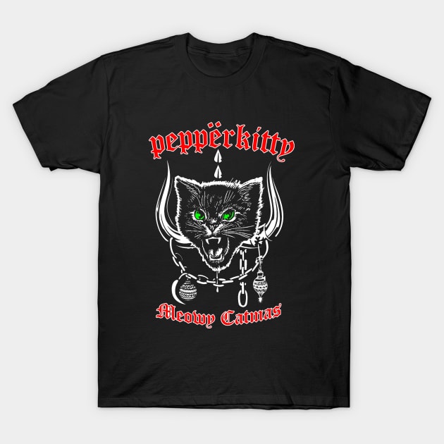 Pepper Kitty Meowy Catmas T-Shirt by PepperKittyRules